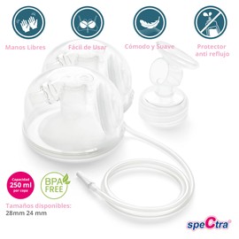 Spectra | Copa Manos Libres para Extractor de Leche Eléctrico Spectra S1 Plus, S2 Plus y 9 Plus. Accesorios Originales para Saca Leches Spectra | Handsfree Cups | Leche Materna | Medida: 24 mm