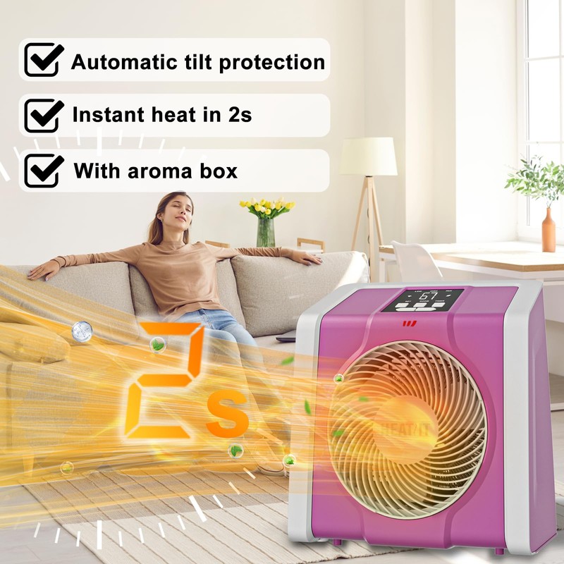 HEATIT Space Heater with Remote for Indoor, Digital Display with
