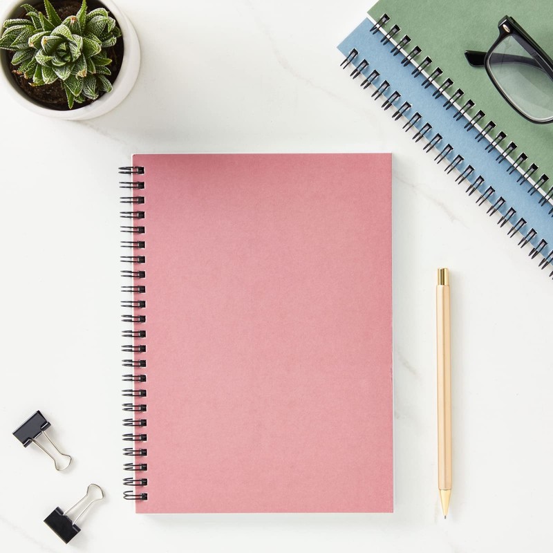 5 Pack 6x8 inch Spiral Journals, Small Notebooks Bulk with