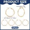 UNICRAFTALE 12 Pairs 18K Gold Plated Stainless Steel Huggie Hoop