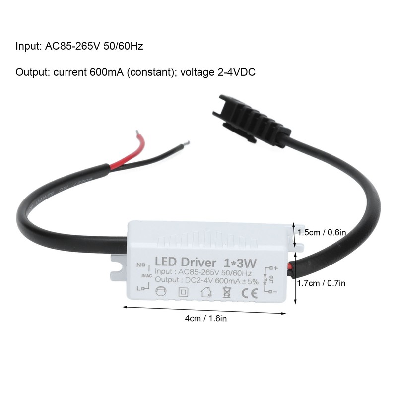 LED Driver AC 85‑265V to 2‑4V DC Power Supply Transformer