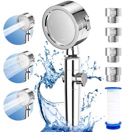 Ejowteal Shower Head, 80% Water Saving, Chlorine Removal, Water Purification, Shower Head, High Water Pressure, 360° Angle Adjustment, 3 Stage Modes, Water Stop Button, Ultra Fine Water Flow, Leak