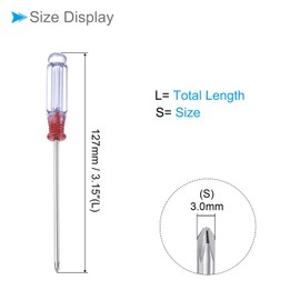 CoCud Mini Phillips Screwdrivers, Size 3.0mm, Length 127mm, Carbon Steel, Small Phillips Screwdrivers with Non-Slip Handle, Pack of 2