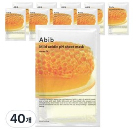 Aviv Abib Mild Acidic pH Sheet Mask Honey Fit, 1 Pack, 40 Pieces / 아비브 약산성 PH시트 마스크 허니핏, 1개입, 40개