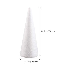 Happyyami Craft Foam Cone White Styrofoam Cones for DIY Home Craft Project Christmas Tree Table Centerpiece 30CM