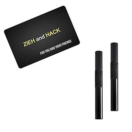 M&M Smartek Tubes 70 mm Set & Pull and Hack Card Aluminium Snuff Bat Snorter Nasal Tube Bullet Sniffer Snuffer for Snuff - Choice of Colours and Quantity (2 x Black & Card)