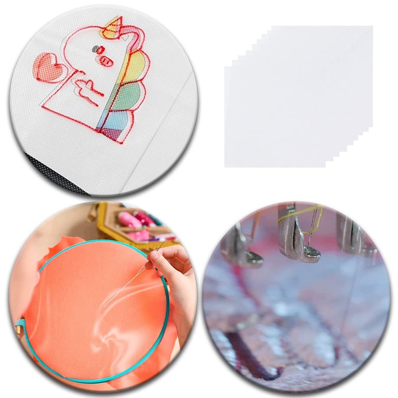 16 Sheets Embroidery Transfer Papers Clear Water-Soluble Films Wash Away
