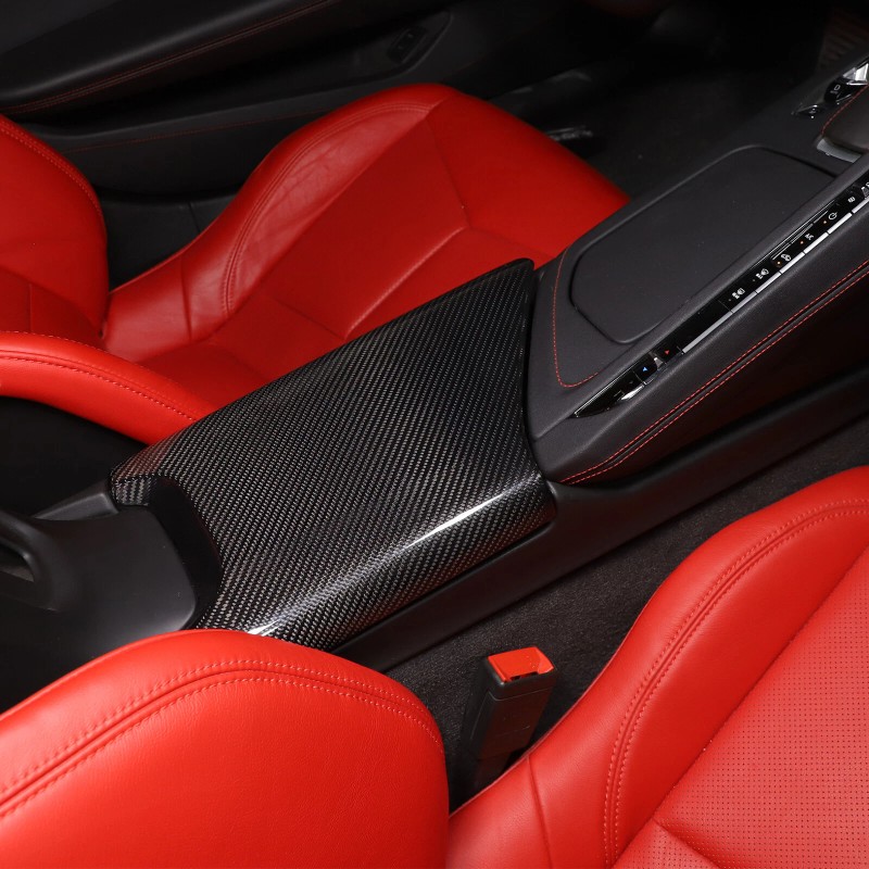 carcartrim-2022 REAL HARD Carbon Fiber Center Armrest Console Box Cover