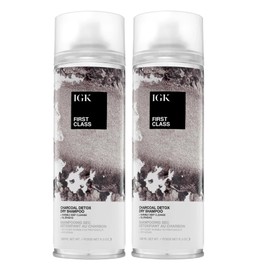 IGK FIRST CLASS Charcoal Detox Dry Shampoo | Volume + Soothes Scalp + Balance Oil | Vegan + Cruelty Free | 6.3 oz (Pack of 2)