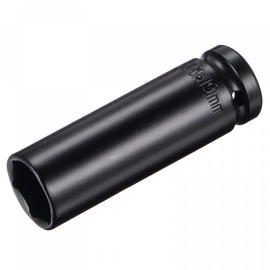 sourcing map 1/2" Drive by 19mm Deep Impact Socket, Heat-Treated CR-V Steel 3.15" Length, 6-Point Metric Sizes