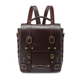 Messenger Bag Leather Retro Briefcase Steampunk Crossbody Shoulder Purse Satchel for Women Lolita Gothic Medieval Renaissance Festival Costume Accessories (147)