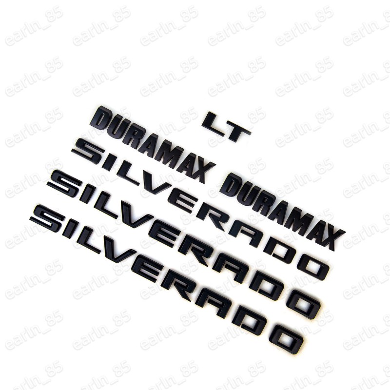 GM 19-25 Silverado Duramax Tailgate Letter Emblem Nameplate LT Kit
