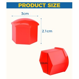 Flaconi Pack of 20 Wheel Nut Covers, Wheel Nut Caps, Car Accessories, 0.67 Inch Wheel Hub Caps, Protective Caps for Car Covers, Wheel Bolt Covers with Removal Tool (Red)