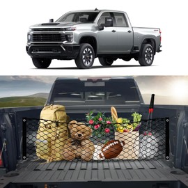 Karltys Truck Bed Cargo Net for 2019-2026 Chevy Silverado/GMC Sierra 1500 2500HD 3500HD, Envelope Style Pickup Cargo Net, Elastic Heavy Duty Nylon Mesh Storage Netting Organizer