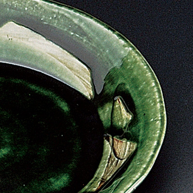 Soho Kiln Dish Oribe Share Plate, Green, Approx. φ6.4 x