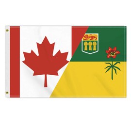 3×5 FT Canada Saskatchewan Flag, Novel Large 100D Canadian SA Province Outdoor Banner,Funny Doube Side Printing Decor For Patio Garden With Brass Gromment