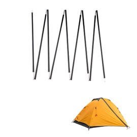 Tentilt Unassembled Tent Poles Replacement 12ft Dia.0.33", Female and Male End Tent Compatible, Aluminum Black Tent Pole Repair Kit, Dia. 8.5mm 1 Pack