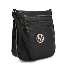 MKF Crossbody Bag for Women – PU Leather Expandable Messenger Purse – Designer Pocketbook Handbag Shoulder Strap