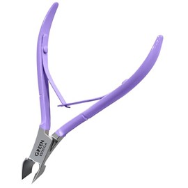 Professional Cuticle Trimmer Nail Cuticle Cutter Stainless Steel Cuticle Nippers with Sharp Blades of Cuticle Clippers Manicure Tools with Double Spring for Nail Care Pedicure Nail Tools (Purple)