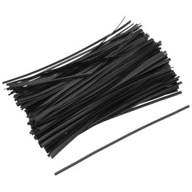 MECCANIXITY 500Pcs Twist Ties 7.8" Bread Ties Metallic Plastic Closure Tie for Plastic Bag, Tying Bread, Candy, Cookies, Gift Bags Black