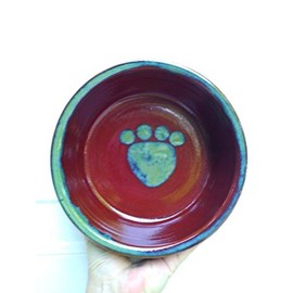 Dog Food Bowl, Food Water Dish for Pets, Stoneware Handmade Ceramic