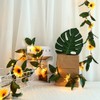 2M 30LED Plastic Simulation Sunflower Green Leaf Light String Home