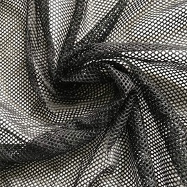 Stephen Wu 7mm Polyester Hex Mesh Tulle - White/Black mesh Fabric - by The Yard (Black, 5 Yards)