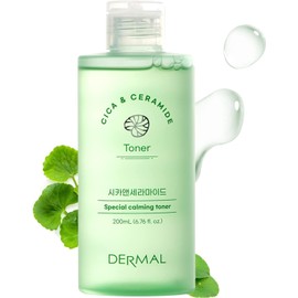 DERMAL - Tónico Calmante con Cicamida, Exfoliante e Hidratante, Ideal para Piel Irritada y Sensible. 200ml
