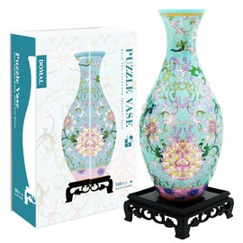 DOMAL 3D Puzzle Vase for Adults, Unique Flower Vase with 160 Curved Pieces, Unique Adult Crafts Gifts for Women, DIY Craft Kit for Flower Arrangements and Home Decor