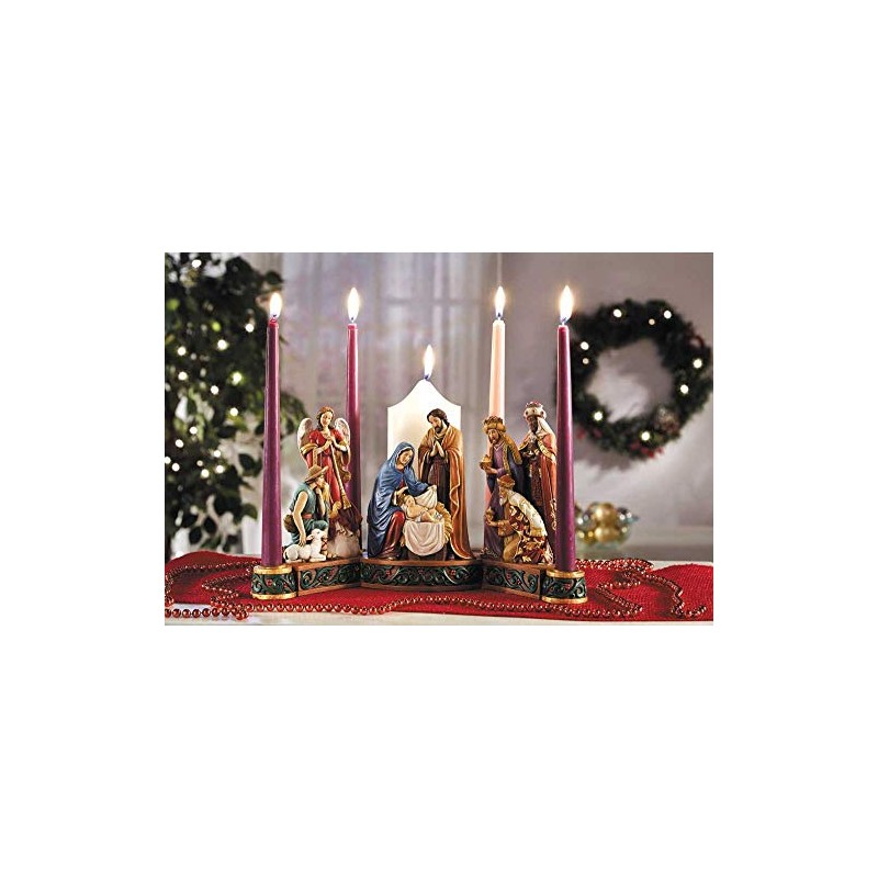 Christian Brands Nativity Advent Candleholder - Candles Included