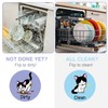 Dirty Clean Cat Dishwasher Magnet, 3.5 Inch Double Sided Dish