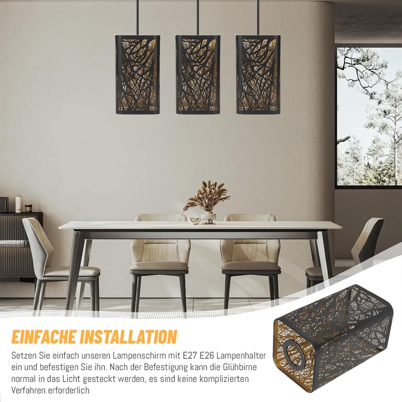 Glomora Tree Shadow Lamp Shade - Hollow Metal Lampshade for