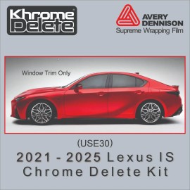 Avery Supreme Wrap Chrome Delete Vinyl Wrap fitting the 2021-2025 Lexus IS (USE30) Glossy Black