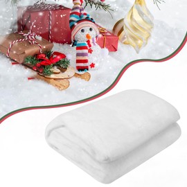 REFORUNG Christmas Snow Blanket Set Artificial Snow Blanket Fake White Fluffy Artificial Snow Blanket Thick Artificial Snow Mat for Christmas Village Background Decorations (240 x 90 cm)
