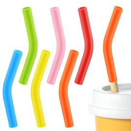 Ymapinc 6Pcs Multicolored Silicone Straw Tips, Reusable Drinking Straws Inner Diameter 8mm/0.31inch for Detachable Silicone Straw Covers Fit 5/16in 8mm Metal Stainless Steel Glass