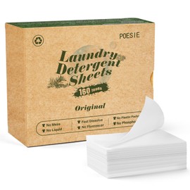 Poesie Laundry Detergent Sheets Original Scent 160 Count Camping Hiking RV Trip Liquidless Clothes Laundry Detergent Strips for Travel Hotel Sink Dorm Home Outdoor