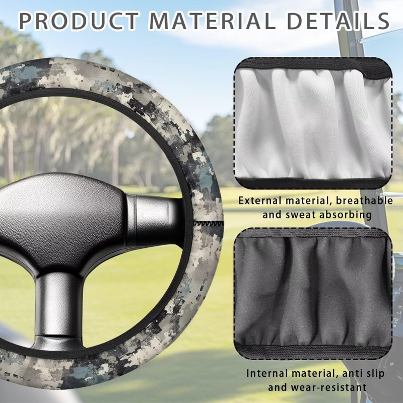 Oramclsy Camouflage Golf Cart Steering Wheel Covers for Women,High Stretch