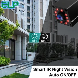 ELP 1080P Night Vision USB Camera with Wide Angle Fisheye Lens for Computer 2mp Mini IR Infrared Webcam UVC USB2.0 High Speed 100fps Industrial PC Camera Home Surveillance CCTV USB with Camera