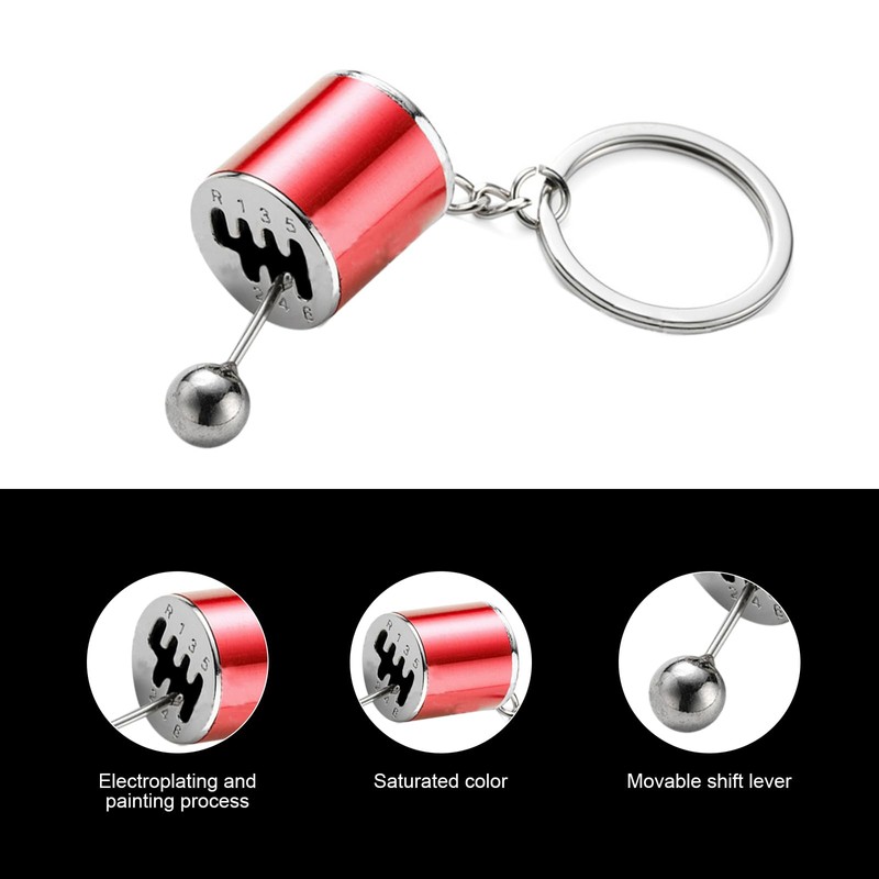leechio 1 PC Car Shift Head Keychain, Mini Cool Keychains,