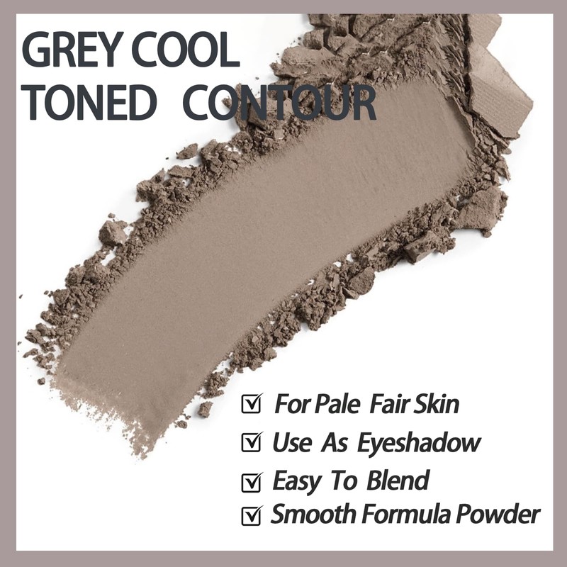 Okerker Cool Toned Contour Palette with Mirror, Taupe Grey Contour