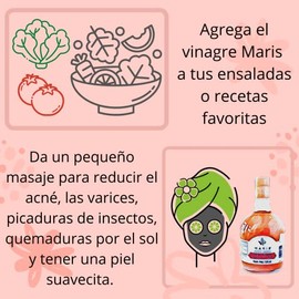 MARIS- Vinagre de Piña Con Canela y Jengibre botella con 750 ml - Crudo con la madre 100 natural, sabor ligero, sin pasteurizar, sin colorantes o...  