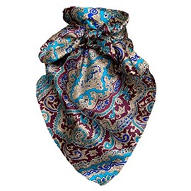 Wyoming Traders Paisley Cowboy Wild Rag 100% Silk Scarf Bandana Multiple Colors XL 42" (Red/Gold)