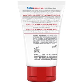 Mixa Cica Repair Hand Balsam, feuchtigkeitsspendende und intensiv reparierende Handcreme, 50 ml