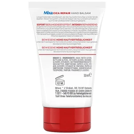 Mixa Cica Repair Hand Balsam, feuchtigkeitsspendende und intensiv reparierende Handcreme, 50 ml
