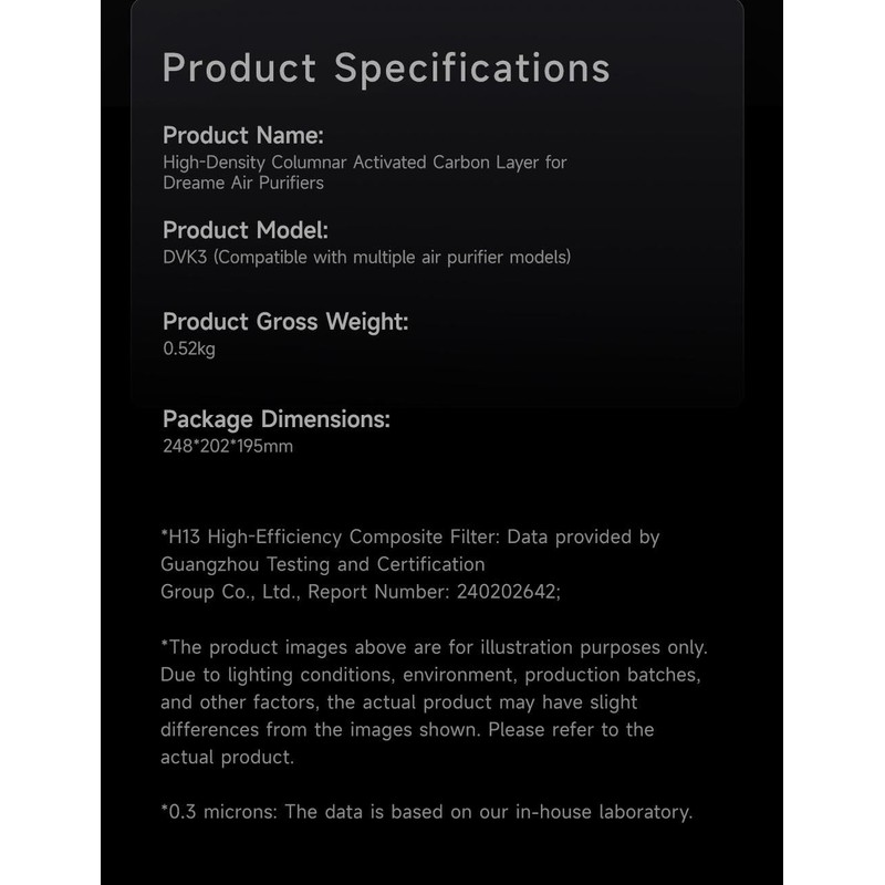 DREAME Activated Carbon Filter for PM Series Air Purifiers