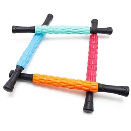 Health Yoga Pilates Full Body Sports Acupressure Massager Stick Black 2ea