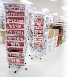 BAZIC Open Sign 6"x11.5", Clock Will Return Will be Back, Double Sides Plastic Vinyl Signs, Business Store Office Bars Retail Salon Shop, 1-Pack