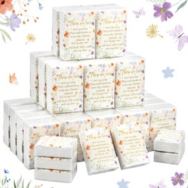 60 Pack Funeral Tissues 3 Ply Pocket Travel Size Poem, Love