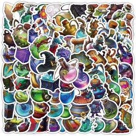100Pcs Small Size Magic Potions Bottle Stickers, Cute Witch Magic Stickers for Boys Girls Women Teens, Vinyl Waterproof Aesthetic Vintage Boho Decals for Phones Guitars