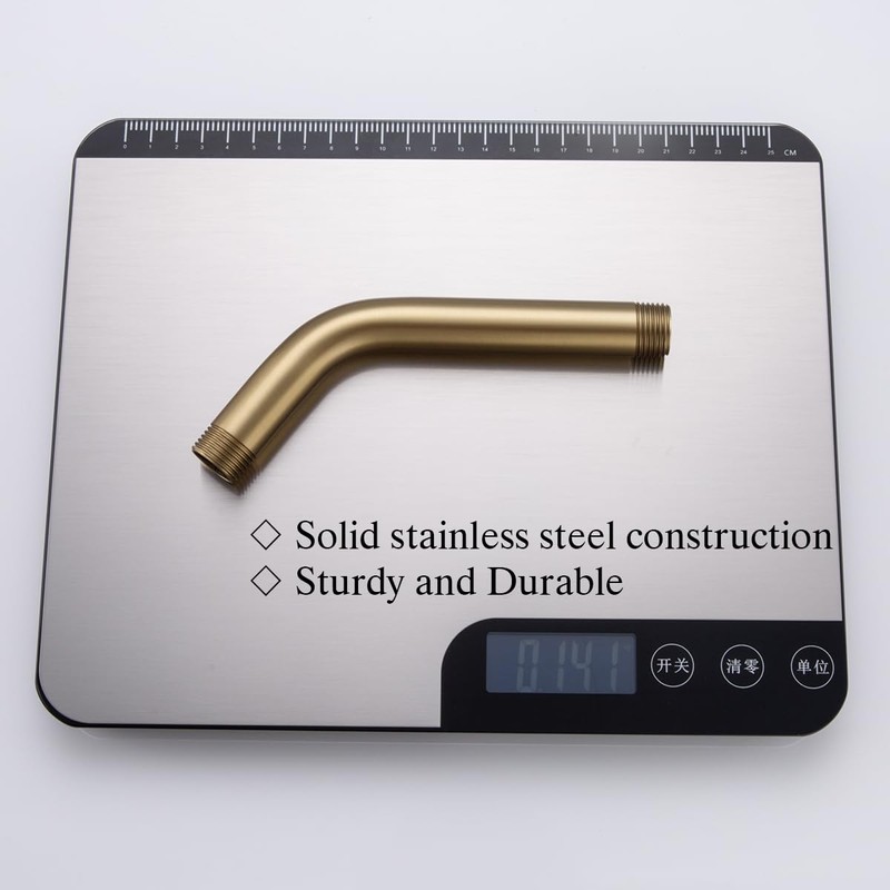 RANDOM Shower Arm with Flange,Gold 6 Inches Wall Mount Angle